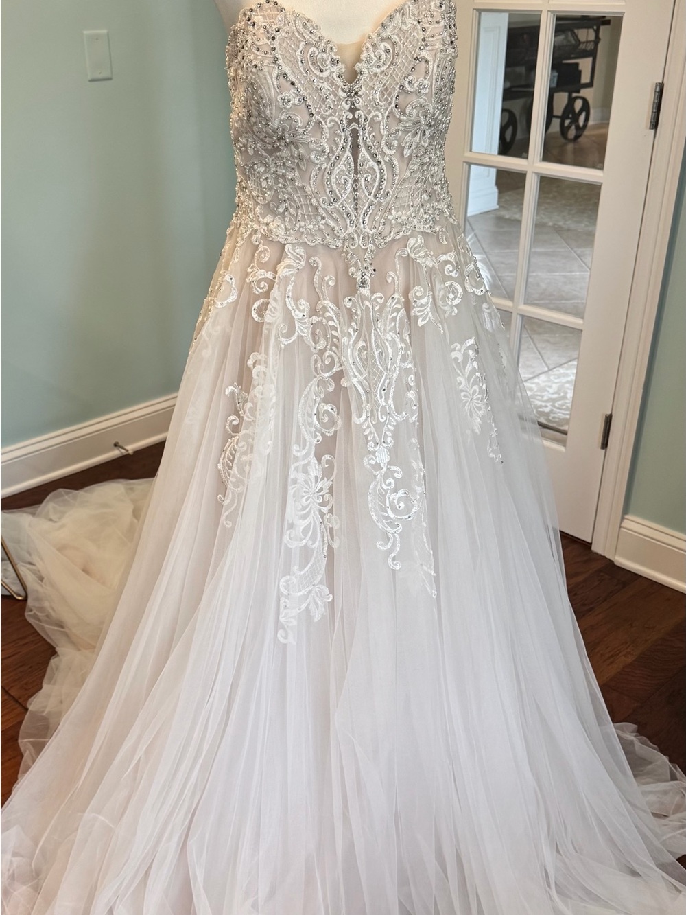 Stella York Ivory-Beaded Lace A-Line Bridal Gown